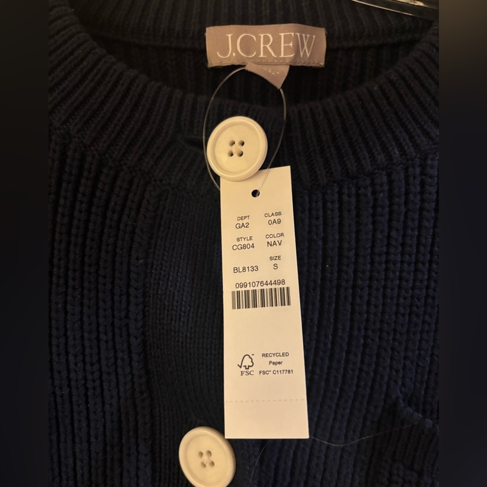 NWT J Crew Four-pocket cardigan navy S - Picture 5 of 6